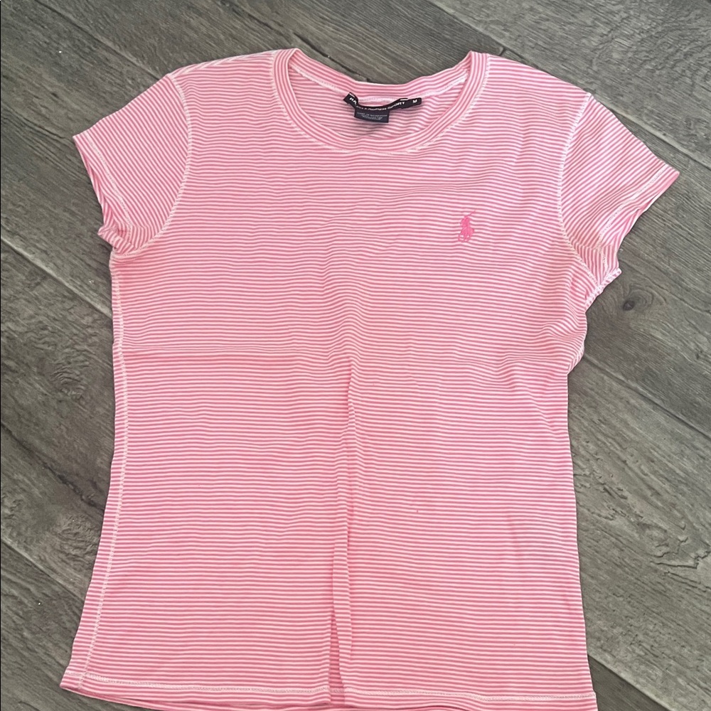 Ralph Lauren Pink Striped Short Sleeve Tee